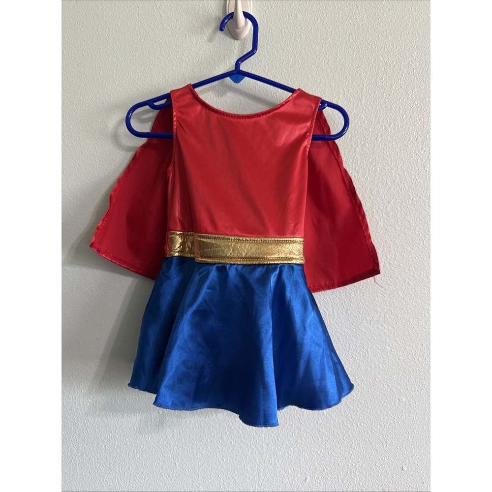 Supergirl 12 -18M Baby One Piece Snap Romper Cape Costume Halloween Photos